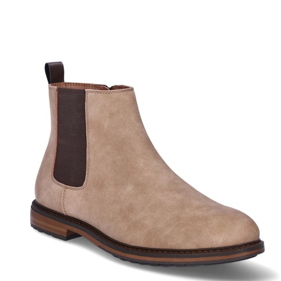 Madden NYC Jayson Chelsea Boot Men’s SZ 12 Tan Faux Suede Slip On Dressy Casual - Picture 1 of 10